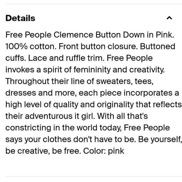 Free People 100% Cotton Clemence Buttondown Blouse Shirt Pink Size Medium - Picture 13 of 13